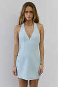 Tailored to You Halter Mini Dress Blue