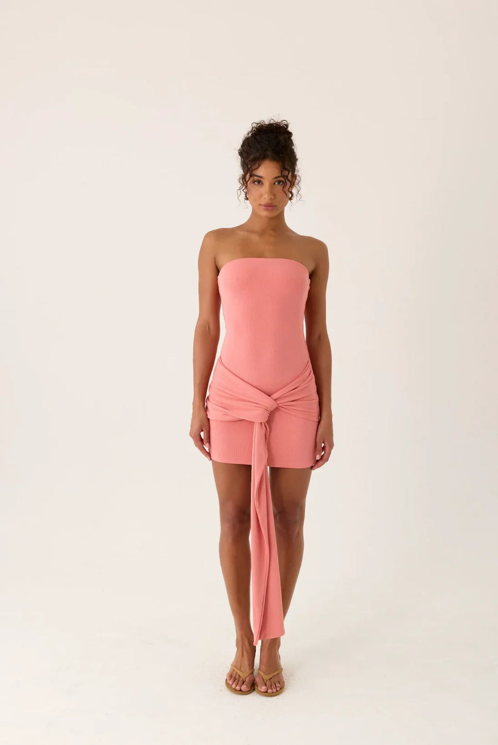 Jiliana Strapless Mini Dress - Coral