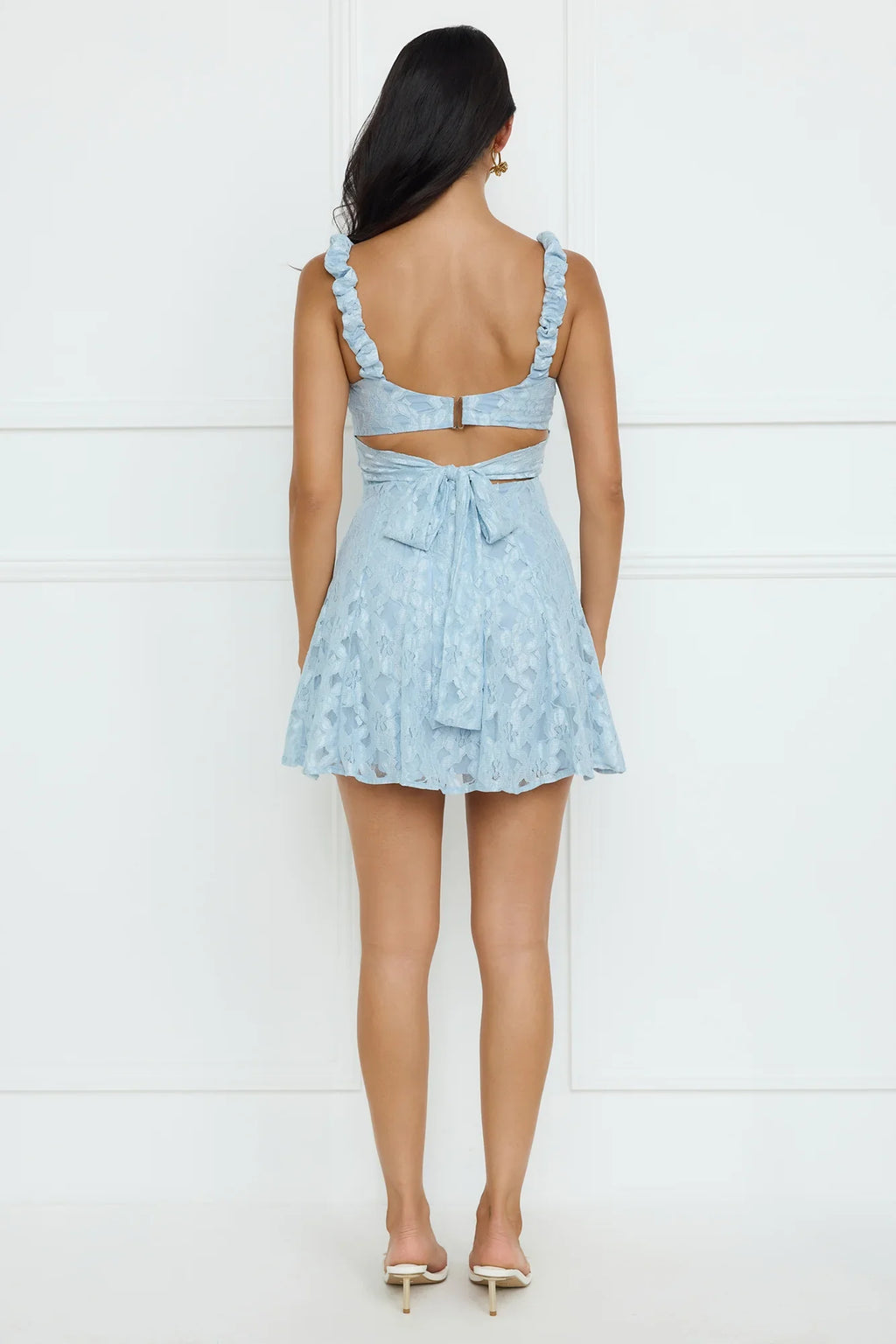 Refreshing Soul Lace Mini Dress Blue