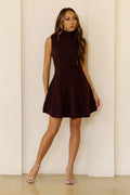 Cold Kisses Cable Knit Mini Dress Brown