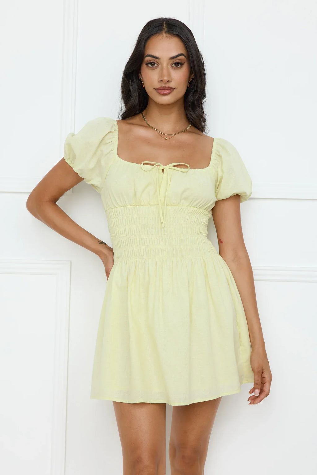 Soft Daylight Mini Dress Yellow