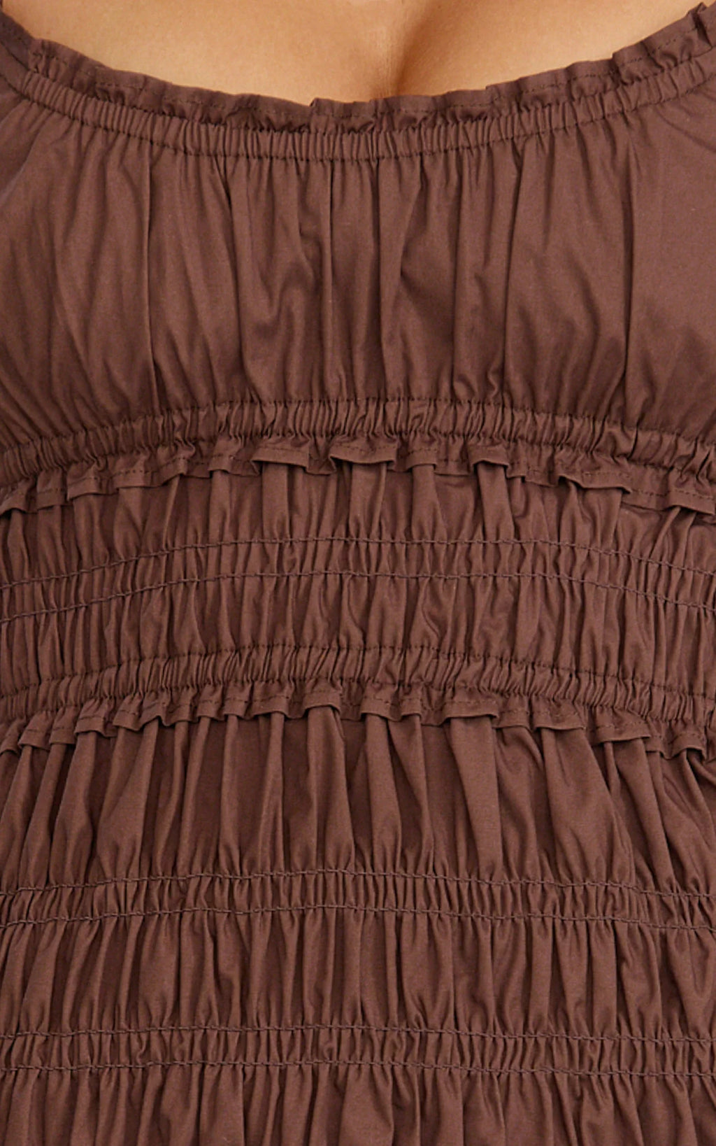 Sylvie Mini Dress - Ruched Dress in Chocolate