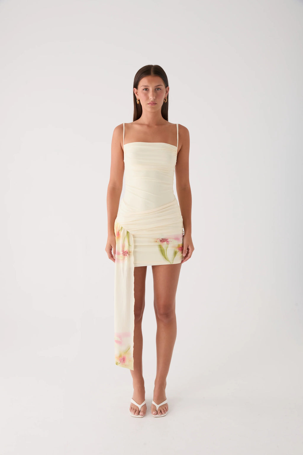 Syna Sash Mini Dress - Soft Lily