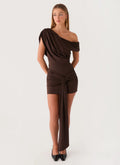 Venissa Mini Dress - Chocolate