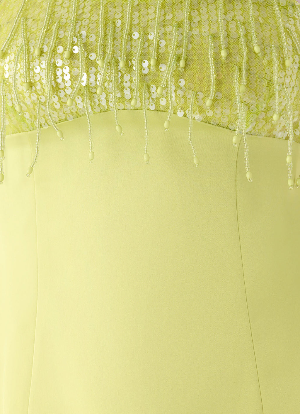 Miftie Beaded Sequin Mini Dress - Lime
