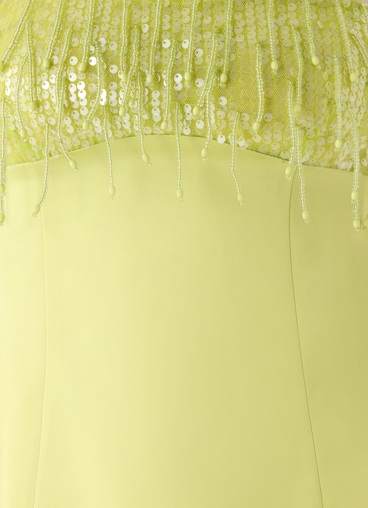 Miftie Beaded Sequin Mini Dress - Lime