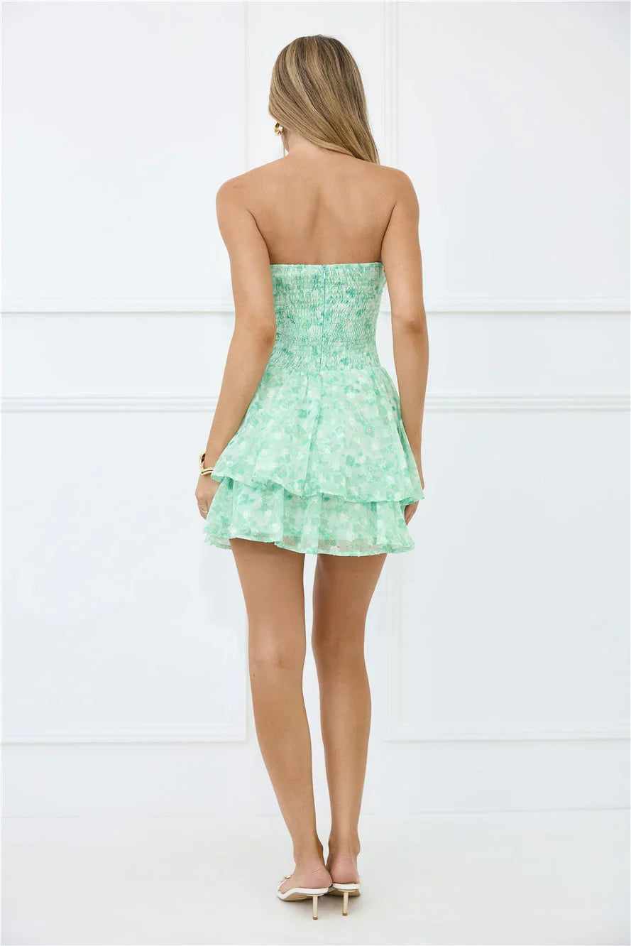 Empowered Vibe Strapless Mini Dress Green