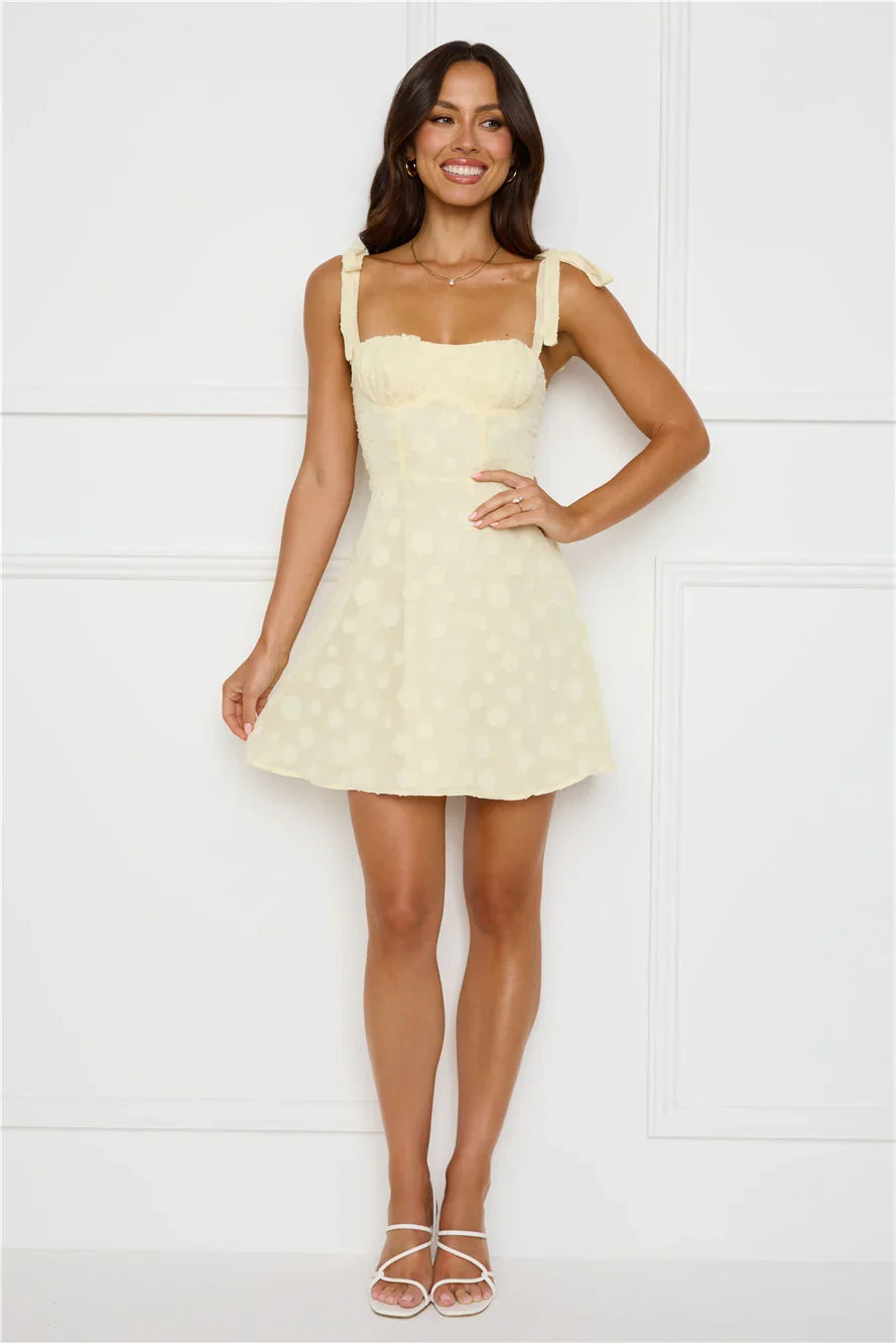 Skyline Effect Mini Dress Yellow