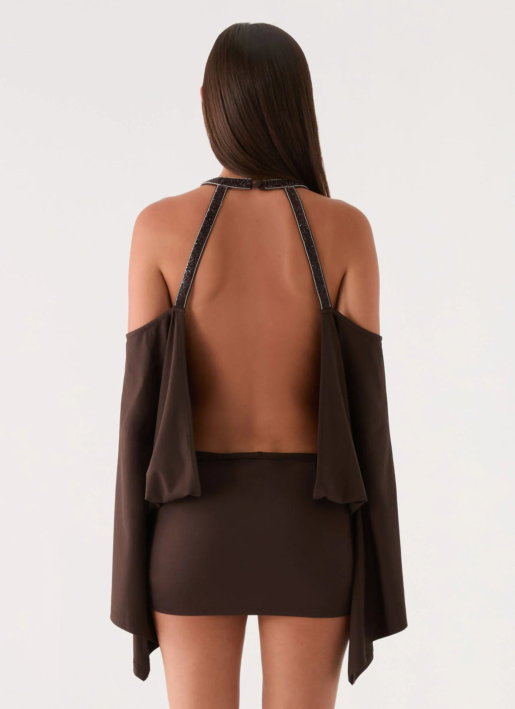 Sanah Long Sleeve Mini Dress - Chocolate