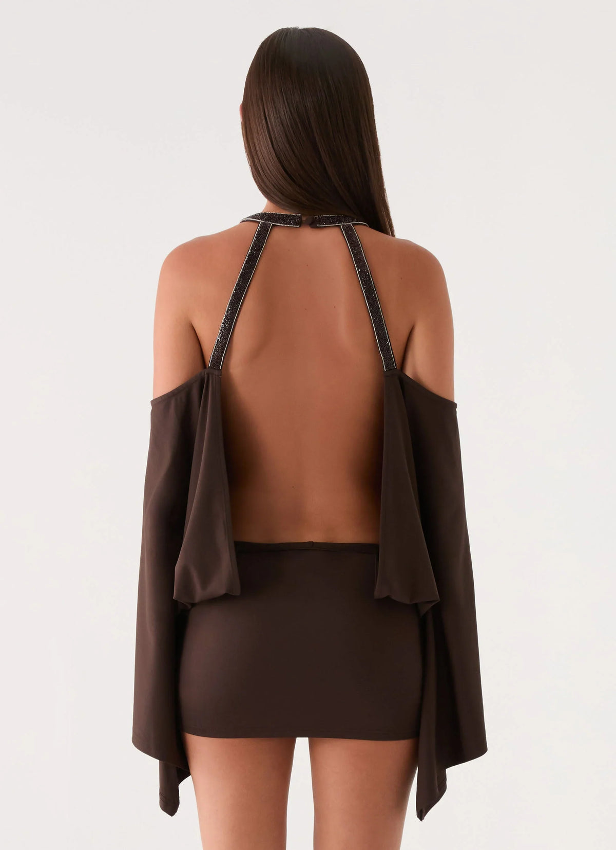 Sanah Long Sleeve Mini Dress - Chocolate