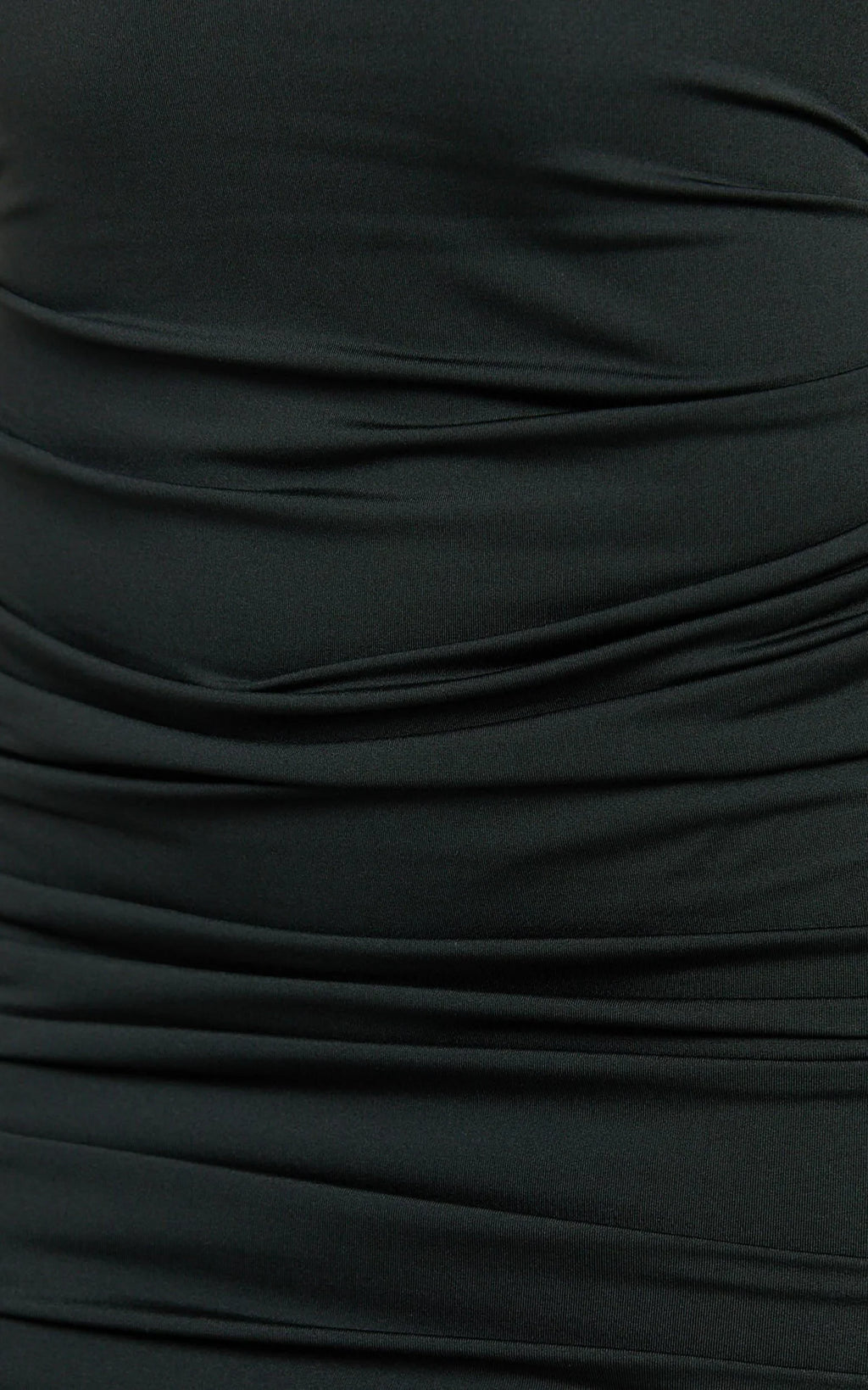 Misty Mini Dress - Wide Neckline Ruched Jersey Dress in Black