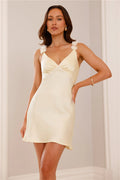 Lotus Love Satin Mini Dress Yellow