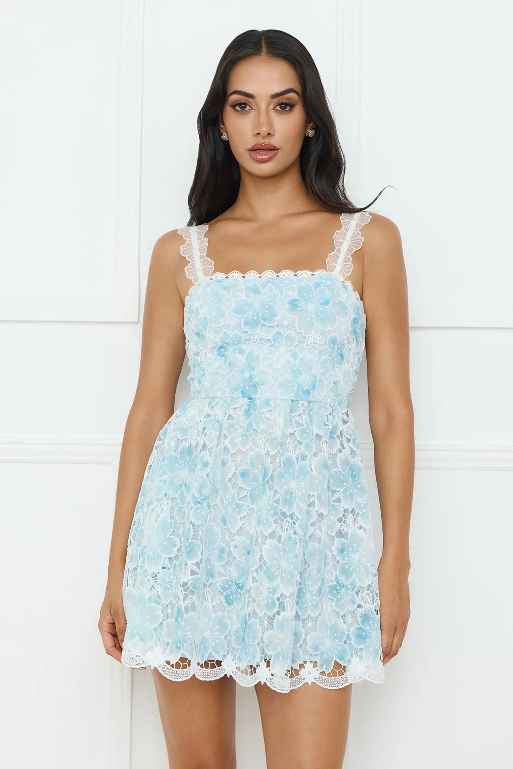 Vivid Bloom Mini Dress Blue